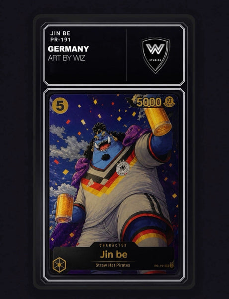 No.00191 Jinbe One Piece 1/1 Custom Art By Wiz Germany World Cup Edition
