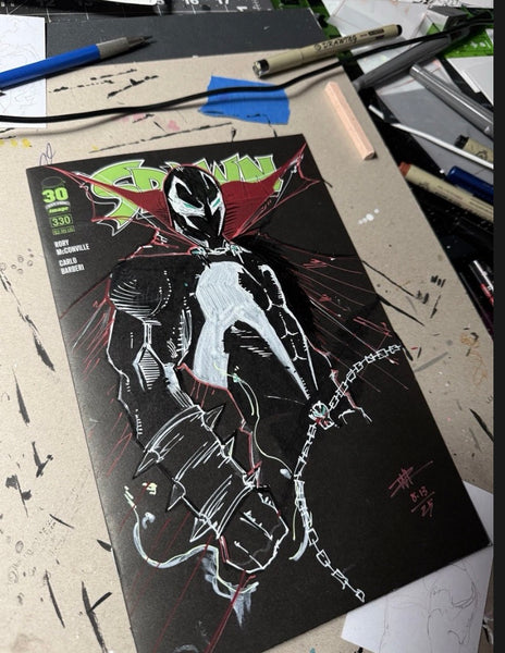 Comic Cover Spawn 30th anniversary  Sketch Art By Wiz 1/1 - Walter Ivan Zamora 