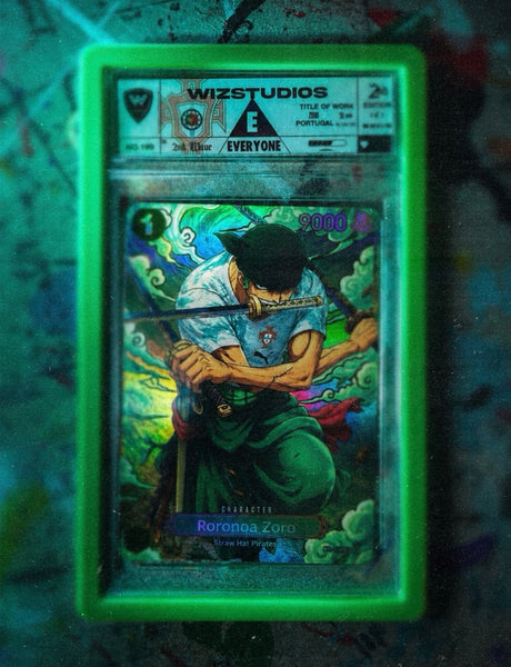 No.00199 Roronoa Zoro One Piece 1/1 Art By Wiz  Portugal World Cup Edition Custom Card