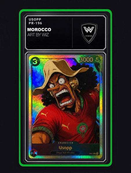 No.00196 Usopp One Piece 1/1 Custom Art By Wiz Morocco World Cup Edition