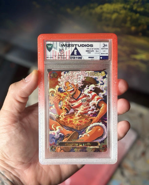 No.00200 Monkey D.Luffy  gear 5 One Piece 1/1 Art by Wiz Custom USA World Cup Edition Card