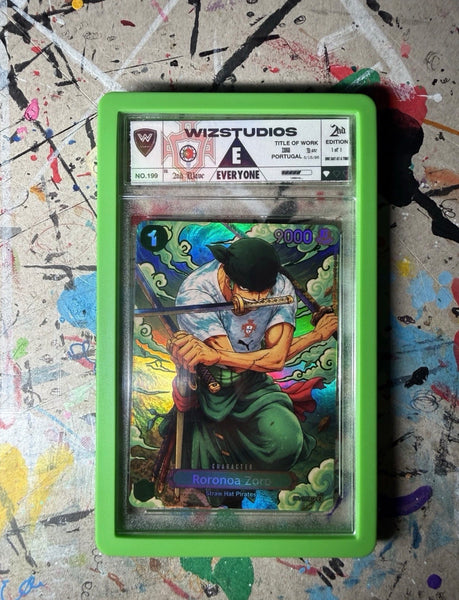 No.00199 Roronoa Zoro One Piece 1/1 Art By Wiz  Portugal World Cup Edition Custom Card