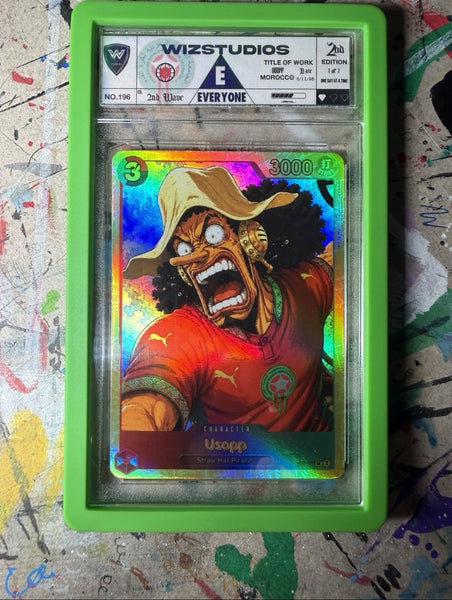 No.00196 Usopp One Piece 1/1 Custom Art By Wiz Morocco World Cup Edition