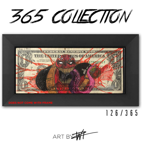 #126 Venompool Deadpool and Venom Custom Money Collectible Art by WIZ - Walter Ivan Zamora 