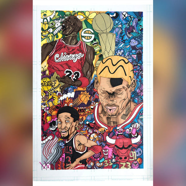 The Last Dance Custom Michael Air Jordan, Scottie Pippen , and Dennis Rodman Chicago Bulls - Walter Ivan Zamora 